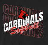 Cardinals Softball - You Choose the Shirt Style - Shirt Color Is Black