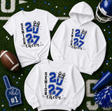 Mooresville Blue Devils Cheerleading - You Choose The Shirt Style - Shirt Color is White