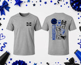 Mooresville Blue Devils Cheerleading - You Choose The Shirt Style - Shirt Color is Gray