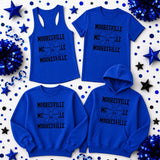 Mooresville Blue Devils Cheerleading - You Choose The Shirt Style - Shirt Color is Royal Blue
