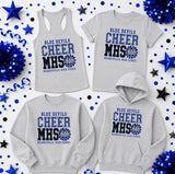 Mooresville Blue Devils Cheerleading - You Choose The Shirt Style - Shirt Color is Gray