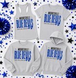 Mooresville Blue Devils Cheerleading - You Choose The Shirt Style - Shirt Color is Gray