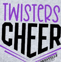 Mooresville Youth Athletics - Cheerleading Twisters  - You Choose The  Shirt Style - Shirt Color Is Gray