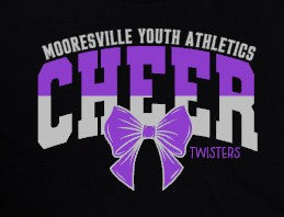 Mooresville Youth Athletics - Cheerleading Twisters  - You Choose The  Shirt Style - Shirt Color Is Black