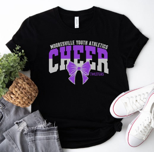 Mooresville Youth Athletics - Cheerleading Twisters  - You Choose The  Shirt Style - Shirt Color Is Black