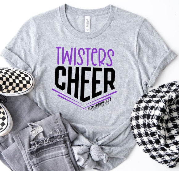 Mooresville Youth Athletics - Cheerleading Twisters  - You Choose The  Shirt Style - Shirt Color Is Gray