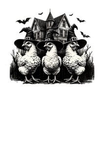 Spooky Chicken Witch - Shirt Color Is Cream