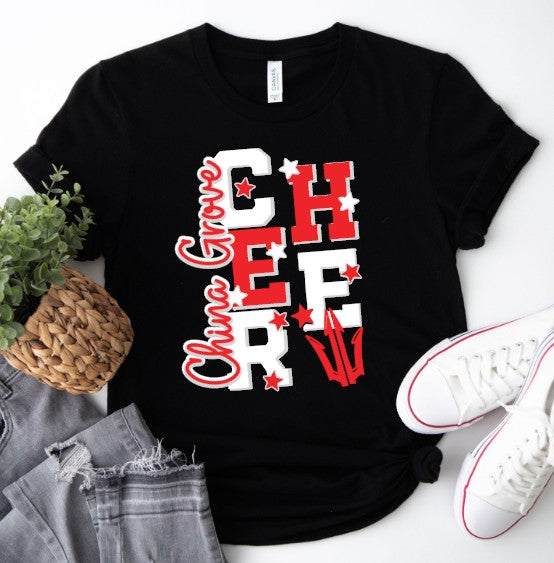 China Grove Middle Cheer - You Choose The Shirt Style - Black
