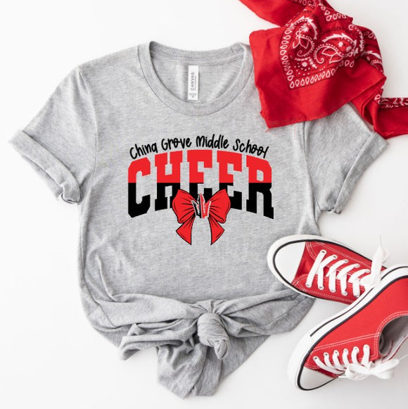 China Grove Middle Cheer - You Choose The Shirt Style - Gray