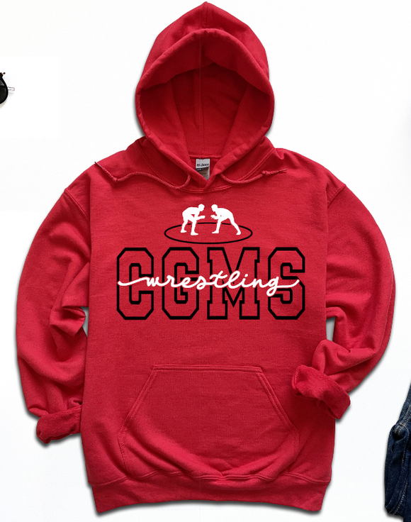 China Grove Middle Wrestling - You Choose The Shirt Style - Red
