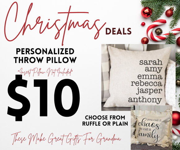 Christmas Deals - Ends Oct 19th - Personalized Throw Pillow