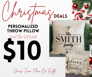 Christmas Deals - Ends Oct 19th - Personalized Throw Pillow