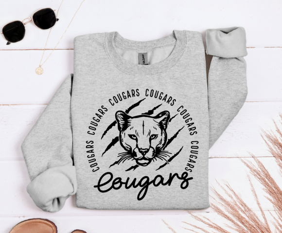 Cougars Mascot -  Shirt Color Is Gray
