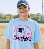 DC Crushers Baseball - You Choose the Shirt Style - Shirt Color Is Light Blue