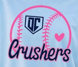 DC Crushers Baseball - You Choose the Shirt Style - Shirt Color Is Light Blue