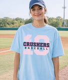 DC Crushers Baseball - You Choose the Shirt Style - Shirt Color Is Light Blue
