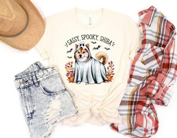 Halloween Shiba Dog -  Shirt Color Is Cream