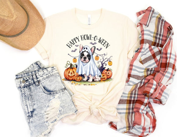 Halloween Frenchie Dog -  Shirt Color Is Cream