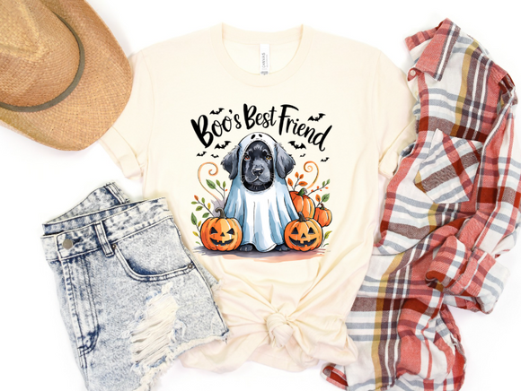 Halloween Black Lab Dog -  Shirt Color Is Cream