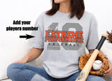 Extreme Performance Baseball - You Choose the Shirt Style - Shirt Color Is Gray