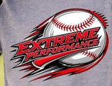 Extreme Performance Baseball - You Choose the Shirt Style - Shirt Color Is Gray