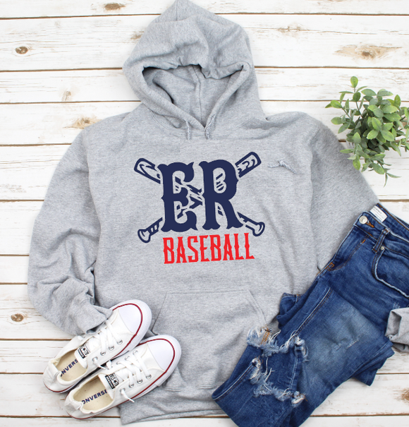 East Rowan Baseball - You Choose The Shirt Style - Shirt Color Is Gray