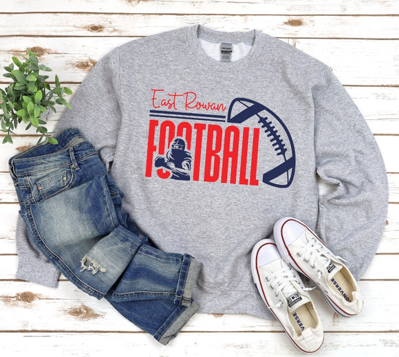 East Rowan Football  - You Choose The Shirt Style - Shirt Color Is Gray