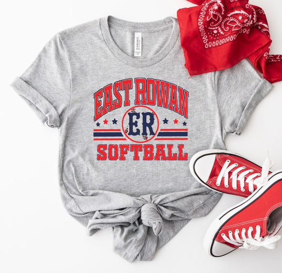 East Rowan Softball - You Choose The Shirt Style - Shirt Color Is Gray