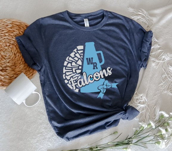 West Rowan Falcons Cheerleader  - You Choose The Shirt Style - Navy