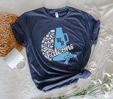 West Rowan Falcons Cheerleader  - You Choose The Shirt Style - Navy