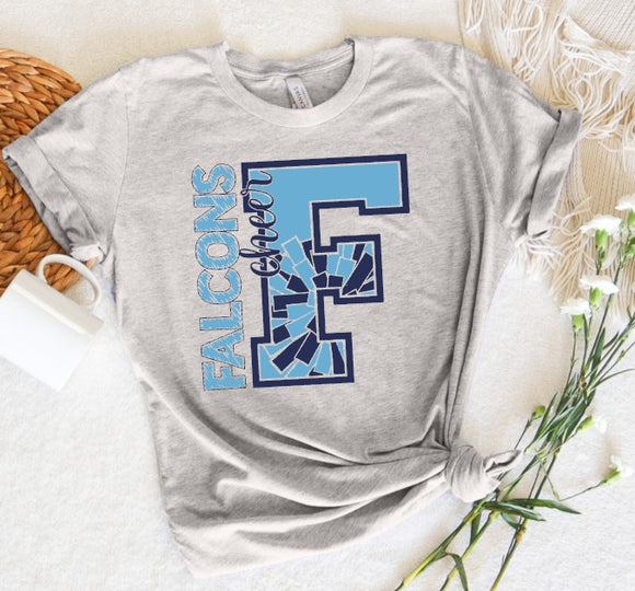 West Rowan Falcons Cheerleader - You Choose The Shirt Style - Gray