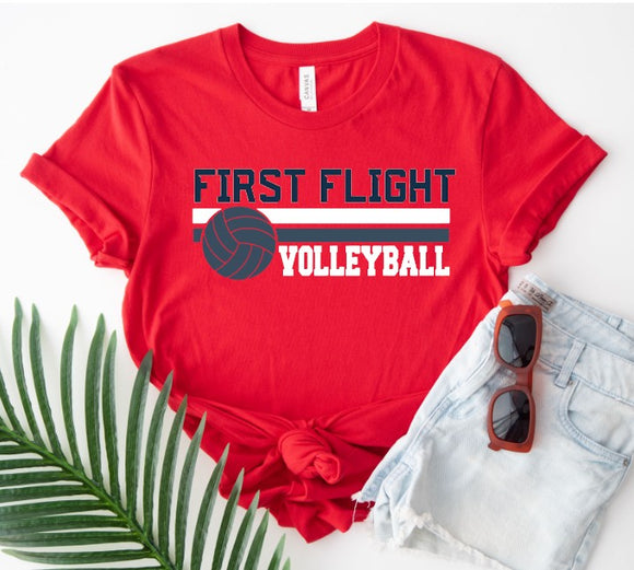 First Flight Volleyball - You Choose The Shirt Style - Shirt Color Is Red
