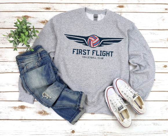 First Flight Volleyball - You Choose The Shirt Style - Shirt Color Is Gray