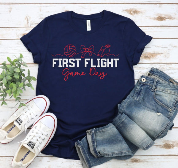First Flight Volleyball - You Choose The Shirt Style - Shirt Color Is Navy