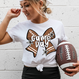 Football Bow Game Day - You Choose The Shirt Style & 9 Bow Colors To Choose From