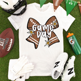 Football Bow Game Day - You Choose The Shirt Style & 9 Bow Colors To Choose From