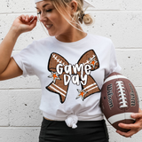 Football Bow Game Day - You Choose The Shirt Style & 9 Bow Colors To Choose From