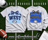 Custom Football Design - You Choose the Shirt Style - Shirt Color is Light Gray