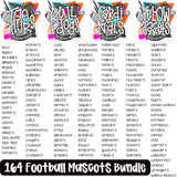 Football  Mascot Graphic - You Choose The Shirt Style & 165 Mascot Names To Choose From