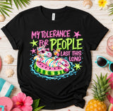 Funny Trendy Weekly Special - My Tolerance For People