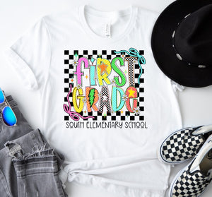 Elementary Grade Graphics - You Choose The Shirt Style - White