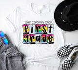 Elementary Grade Graphics - You Choose The Shirt Style - White