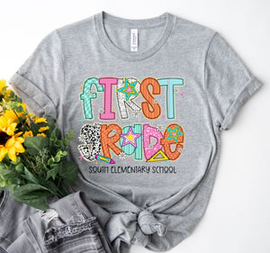 Elementary Grade Graphics - You Choose The Shirt Style - Gray