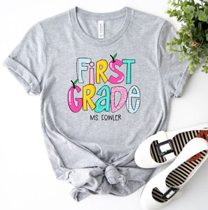 Elementary Grade Graphics - You Choose The Shirt Style - Gray