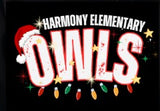Harmony Elementary Owls  - You Choose The Shirt Style - Black