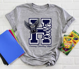 Harmony Elementary Owls  - You Choose The Shirt Style - Gray