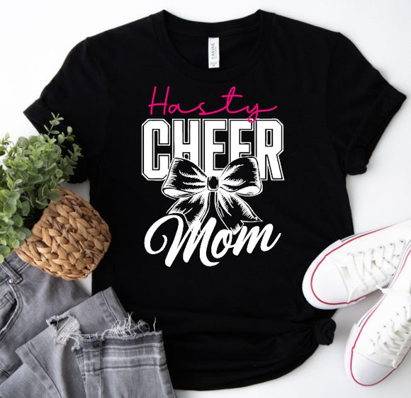 Hasty Cheerleading  - You Choose The Shirt Style - Shirt Color Is Black