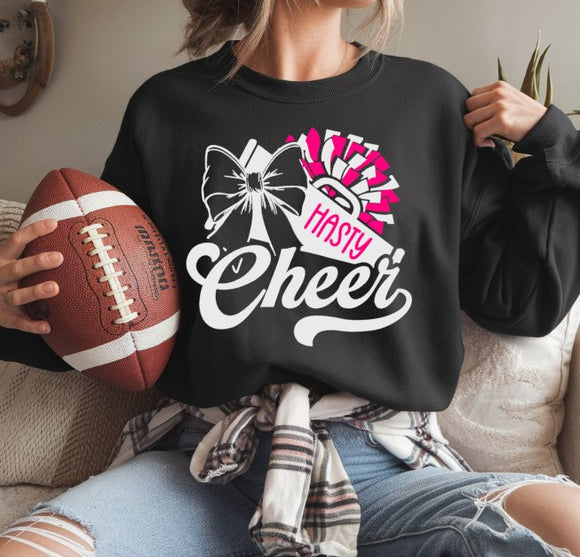 Hasty Cheerleading  - You Choose The Shirt Style - Shirt Color Is Black