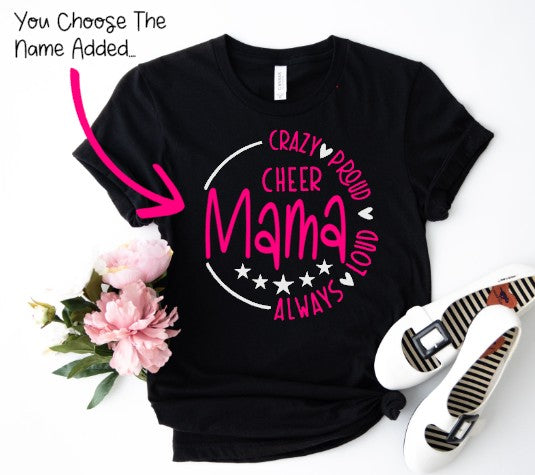 Hasty Cheerleading  - You Choose The Shirt Style - Shirt Color Is Black