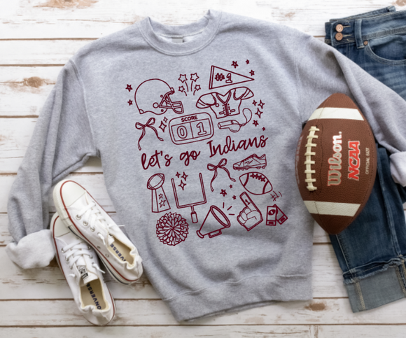 Indians Football -  Shirt Color Is Gray
